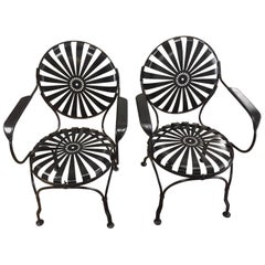 Large Set Francois Carre French Garden Chairs