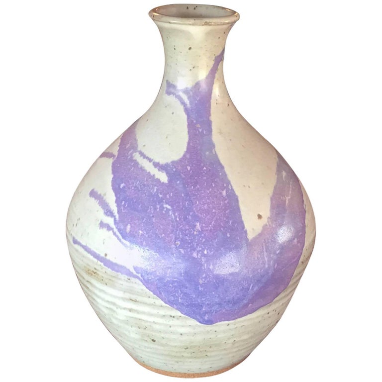 Large Abstract Ceramic Vase Pot Pottery Midcentury Vintage For Sale at