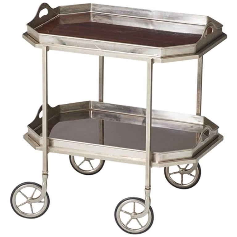 Elegant Nickel-Plated Bar Cart