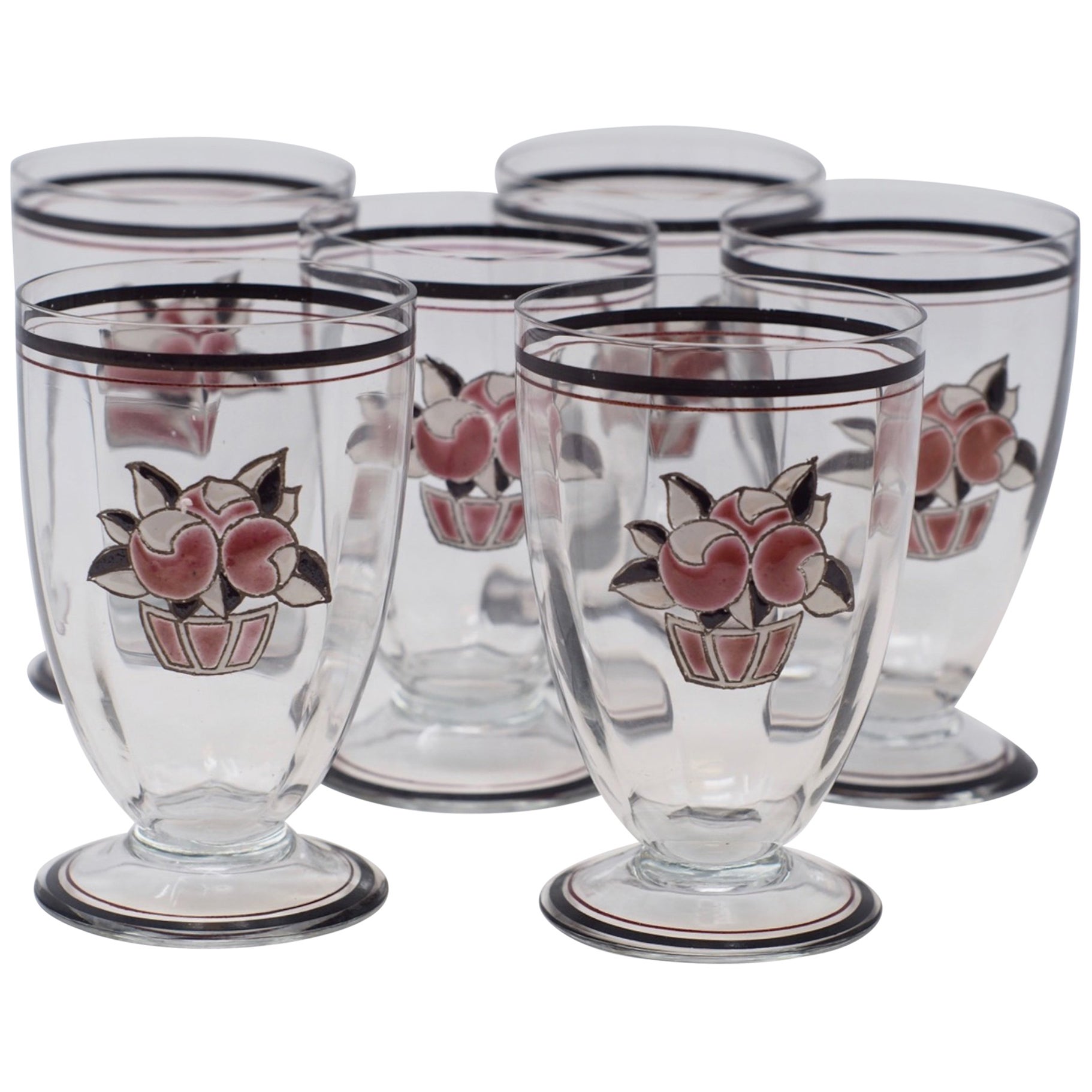 Ikat Glasses Set of 5 at 1stDibs