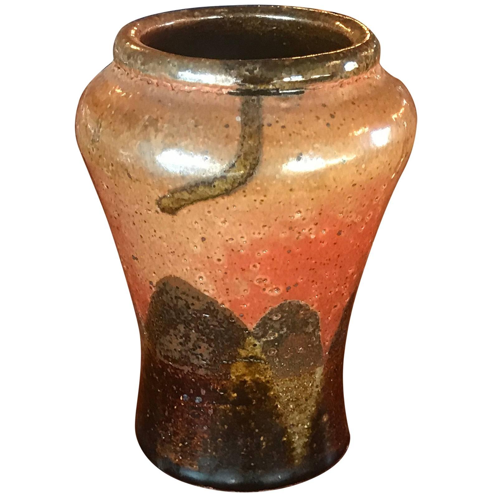 Midcentury Abstract Glaze Vase Ceramic Pot Pottery Art For Sale