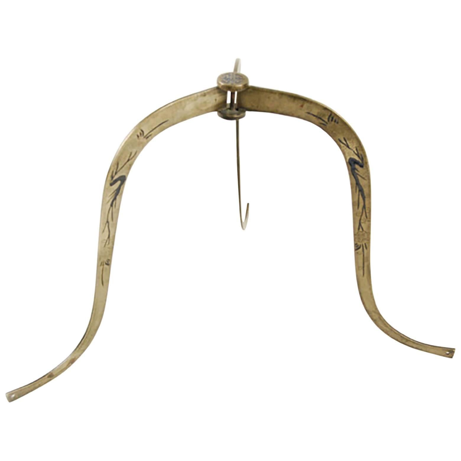 Chinese Etched Baitong Brass Hat Stand, c. 1850