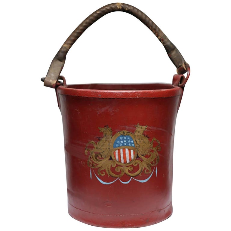 19th Century Leather English Fire Bucket, circa 1800s at 1stDibs