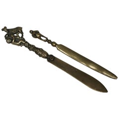 Antique 19th Century Bronze Letter Openers, circa 1870-1890s