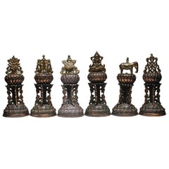 Early 20th Century Bronze Plated Temple Bells, circa 1920-1940