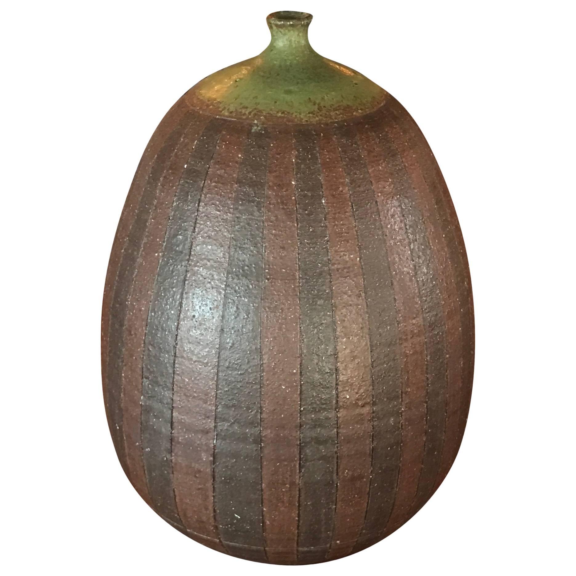 Midcentury Large Studio Ceramic Weed Pot Pottery Vintage Vase Centrepiece
