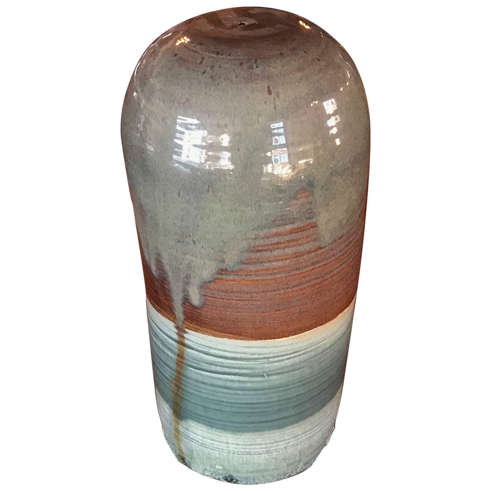 Tall Vintage Studio Midcentury Ceramic Weed Pot Pottery Vase