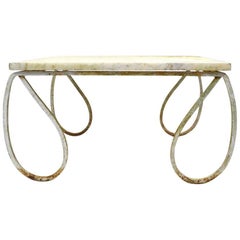 Wrought Iron Marble-Top Table Attributed to Salterini