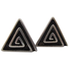 Sterling Cufflinks by Modernist Navajo Jeweler Kenneth Begay