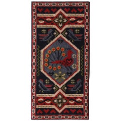 Embroided Wool Tapestry with Peacock Motif from the Province of Skåne Sweden
