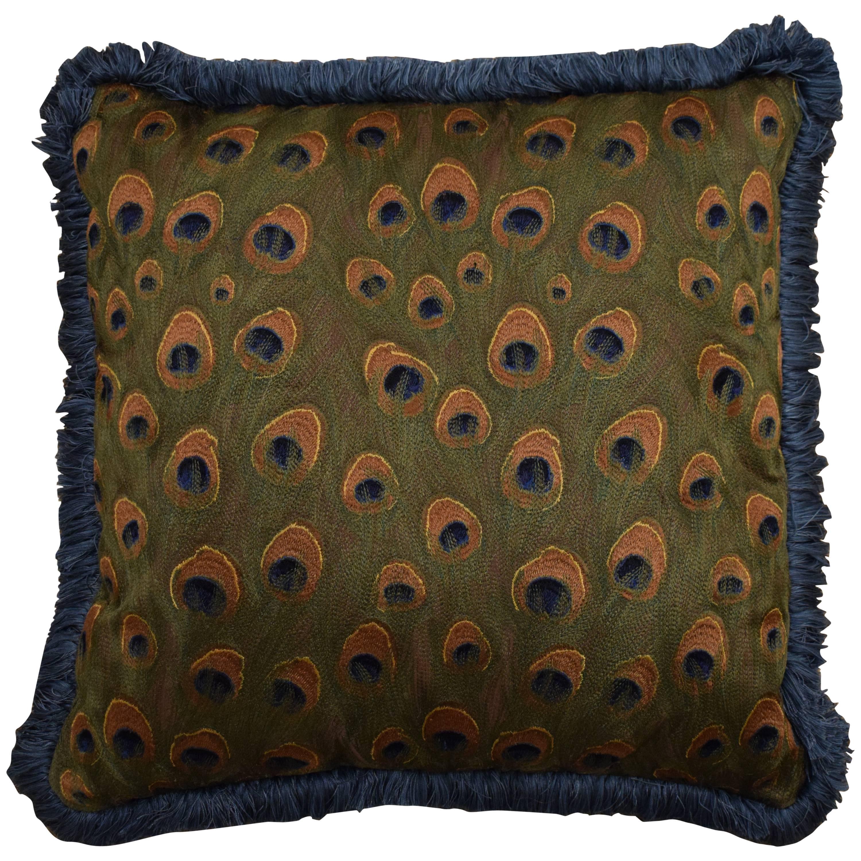 Luxurious Handmade Pillows, Lizzo Mata Hari Peacock For Sale
