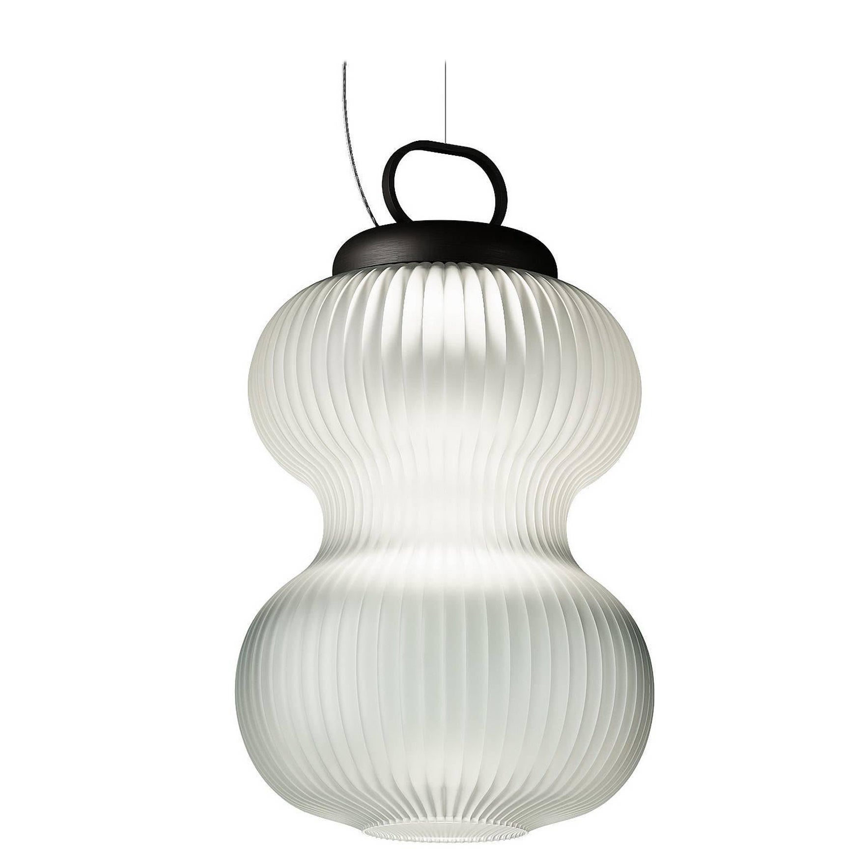 "Kanji" Blown Glass Thin Pendant Lamp Designed by Denis Guidone for FontanaArte For Sale
