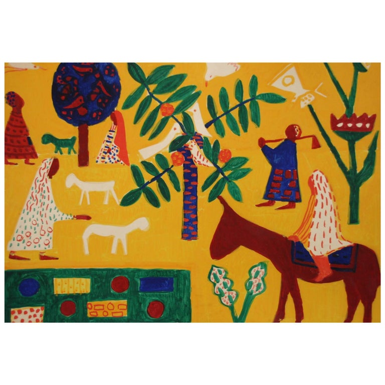 Albert Chubac, Gouache, Signed, circa 1960, France For Sale