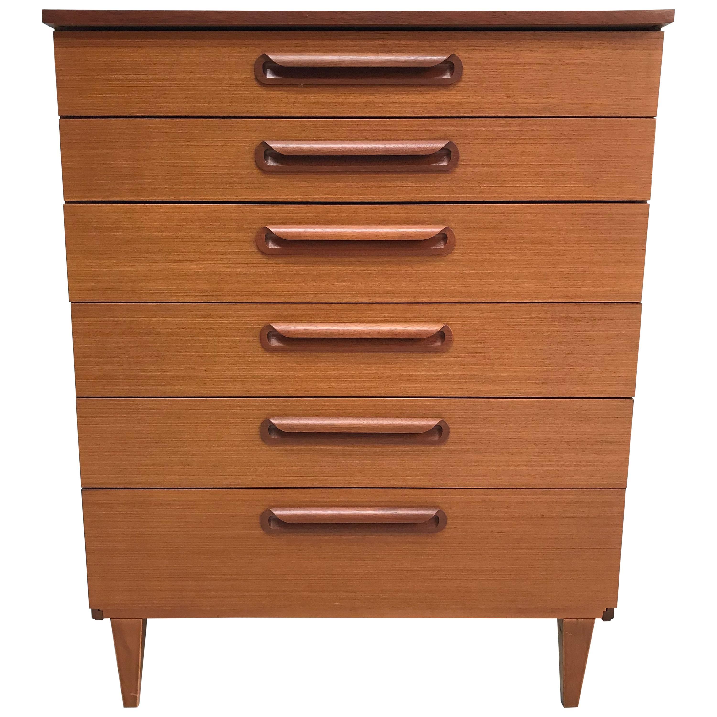 Midcentury Teak Chest of Drawers For Sale
