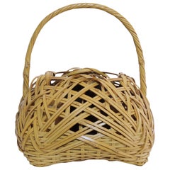 Early 20th Century Bamboo Basket Vase, Japan
