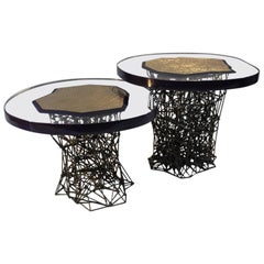 'Blue Blues' Pair of End Tables by Armand Jonckers