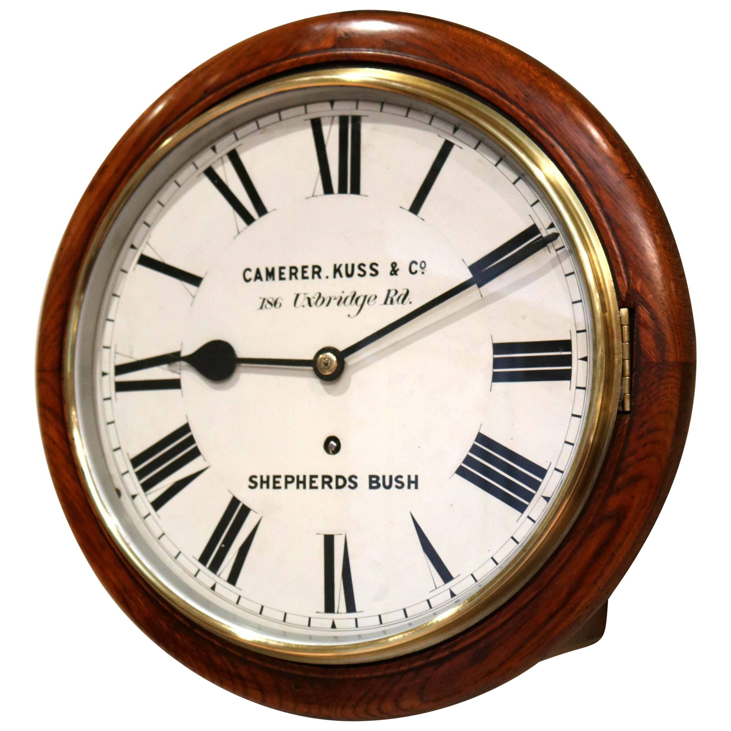 Solid Oak Dial Clock For Sale
