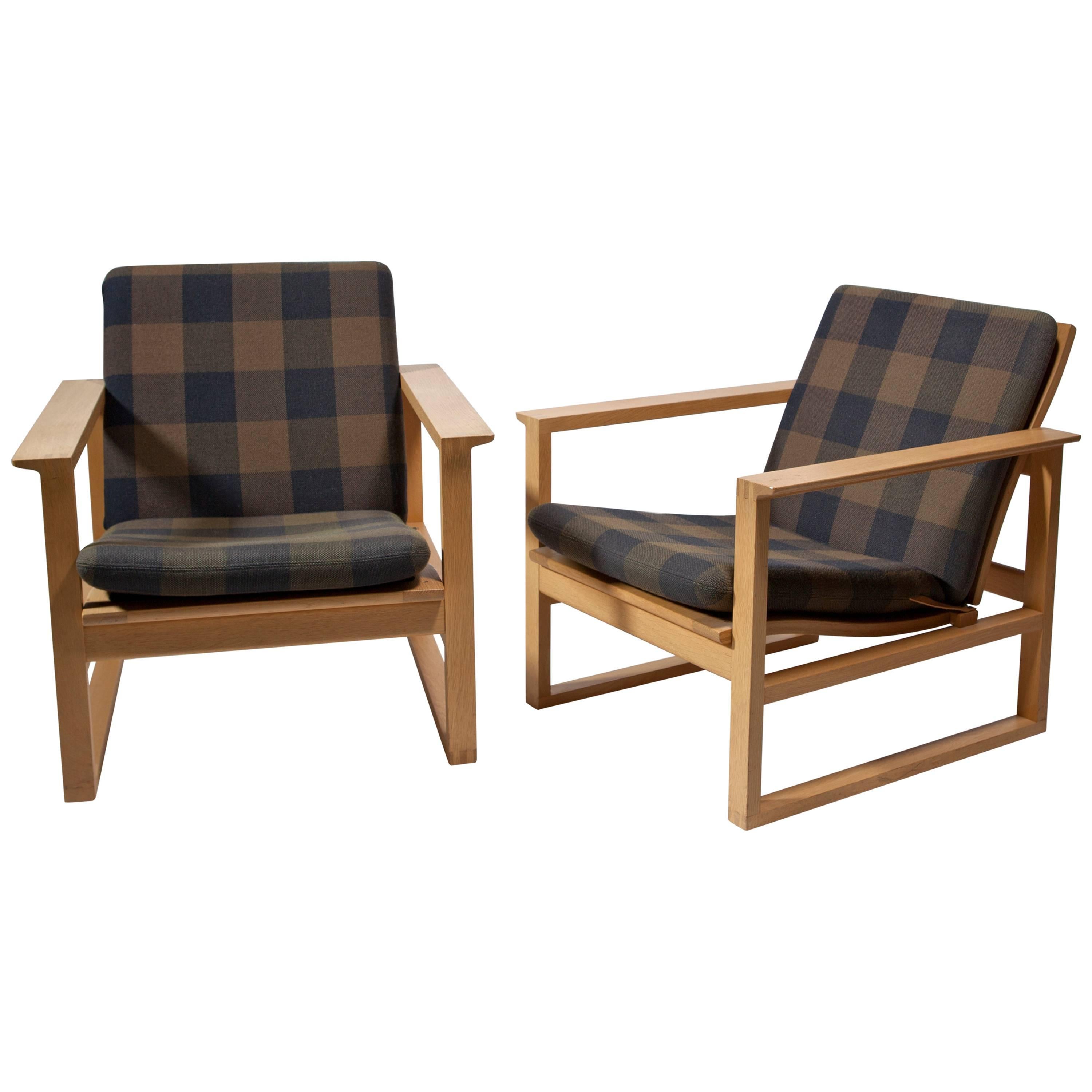 Børge Mogensen, Pair of Oak Armchairs for Fredericia Stole Fabrik, 1956