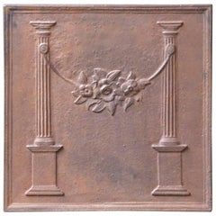 19th Century French 'Pillars with Flowers' Fireback