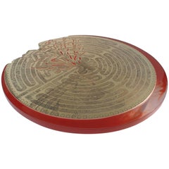 'Labyrinth' Etched Brass Coffee Table with Resin Inlays by Armand Jonckers