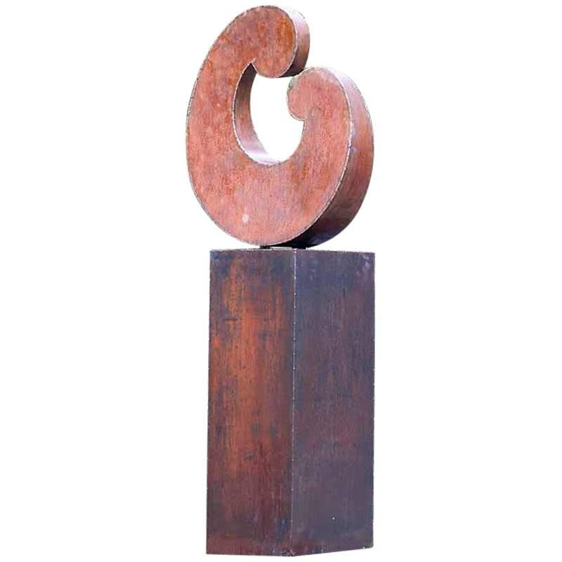Contemporary Outdoor Large Abstract Steel Sculpture, Model Tendresse
