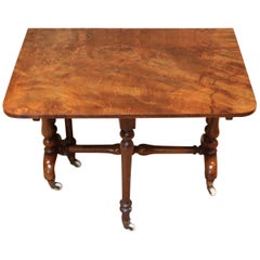 Antique Mid-19th Century Burr Walnut Sutherland Table