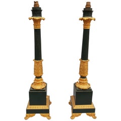 Pair of 19th Century Neoclassical Carcel Lamps