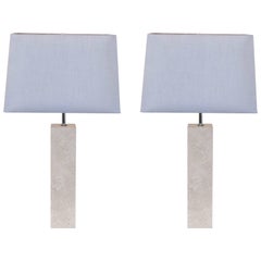 Pair of Vintage Travertine Table Lamps