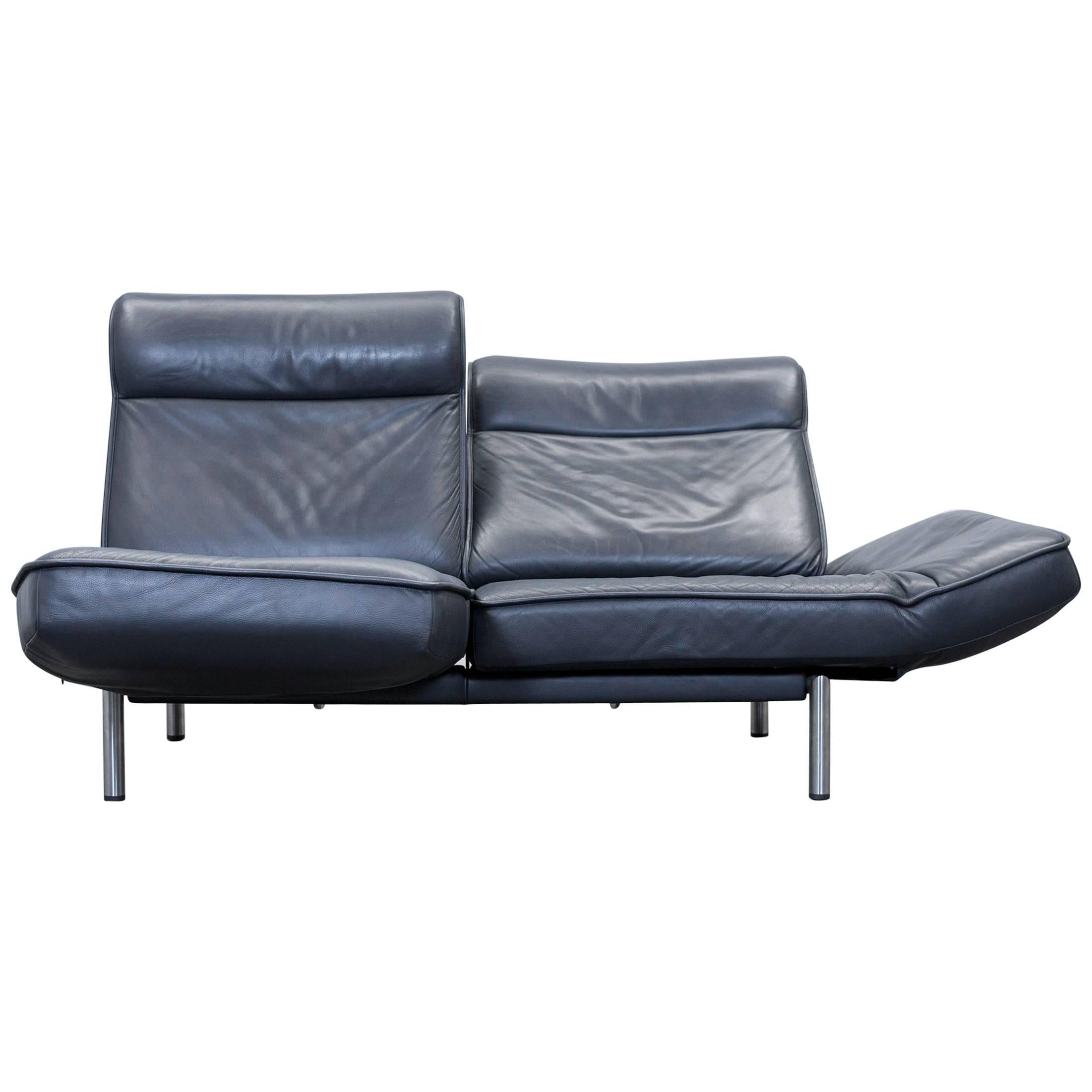 De Sede DS 450 Designer Leather Sofa Black Relax Function Two-Seat Modern