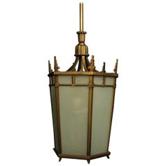 Art Deco Seven-Light Curtis Lighting Inc Antique Hall Lantern