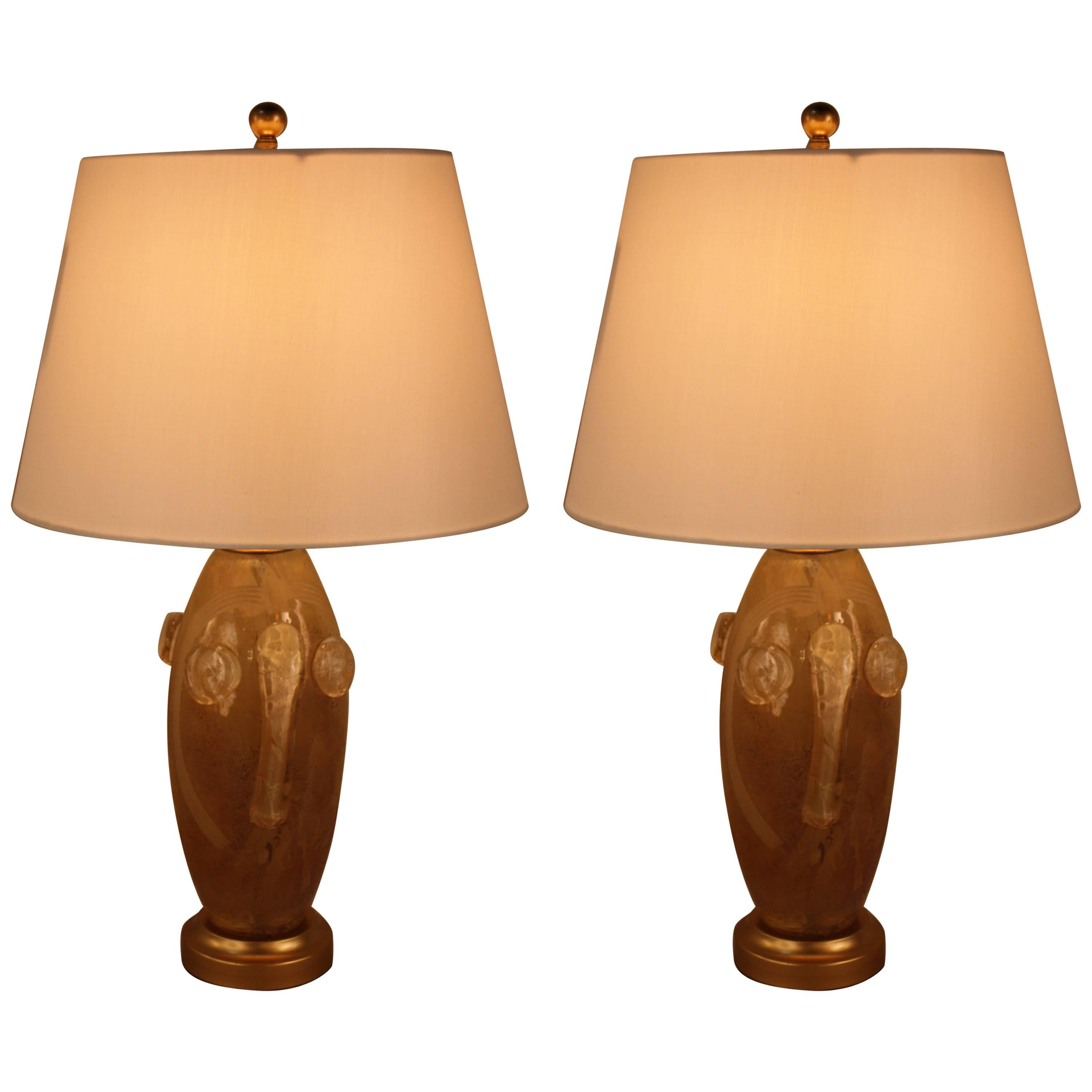 Pair of 1960s Murano Glass Table Lamps