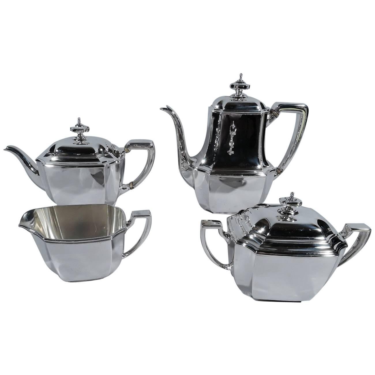 Tiffany Hampton Sterling Silver Coffee and Tea Set in Classic Hampton Pattern
