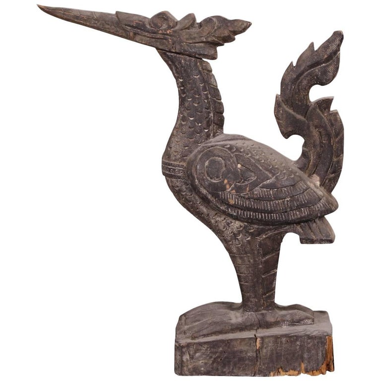 LargeScale Wood Indonesian Bird Figure For Sale at 1stDibs