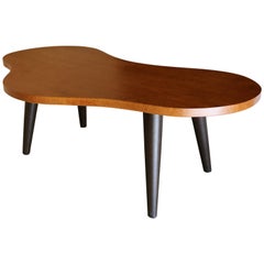 Bird's-Eye Maple and Leather Biomorphic Desk