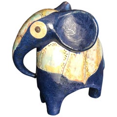 Rare Blue Elephant Master Artisan Eva Fritz-Lindner