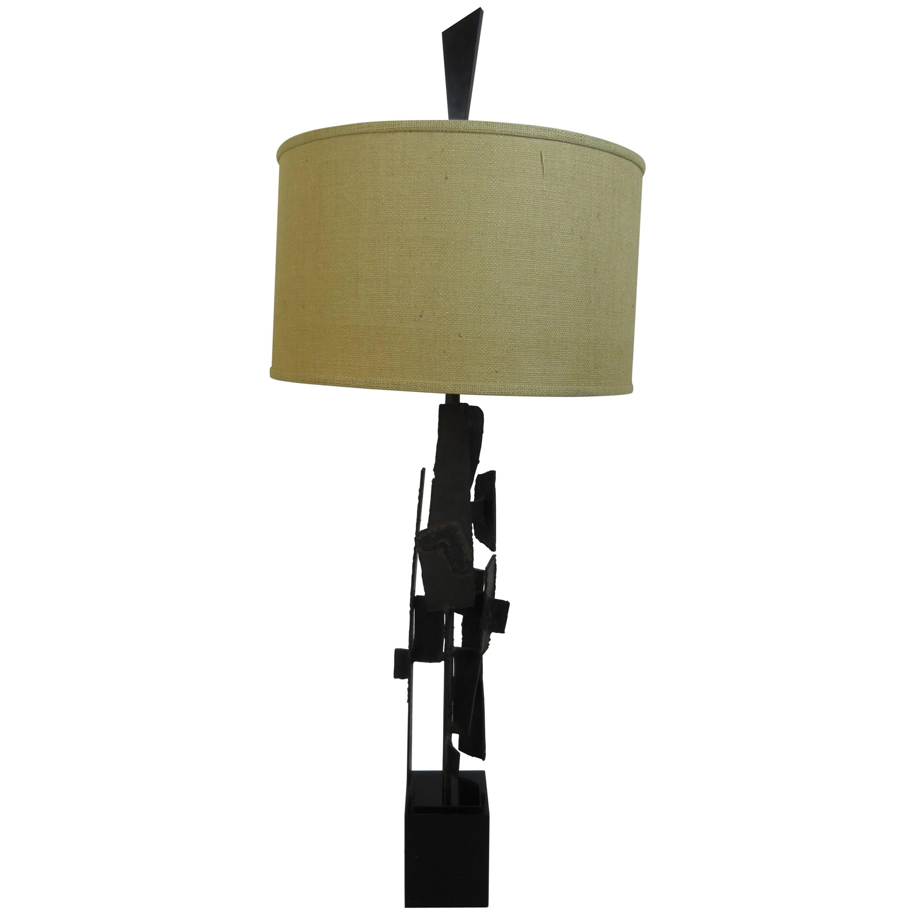 Brutalist Laurel Lamp by Harry Balmer in Burnished Metal