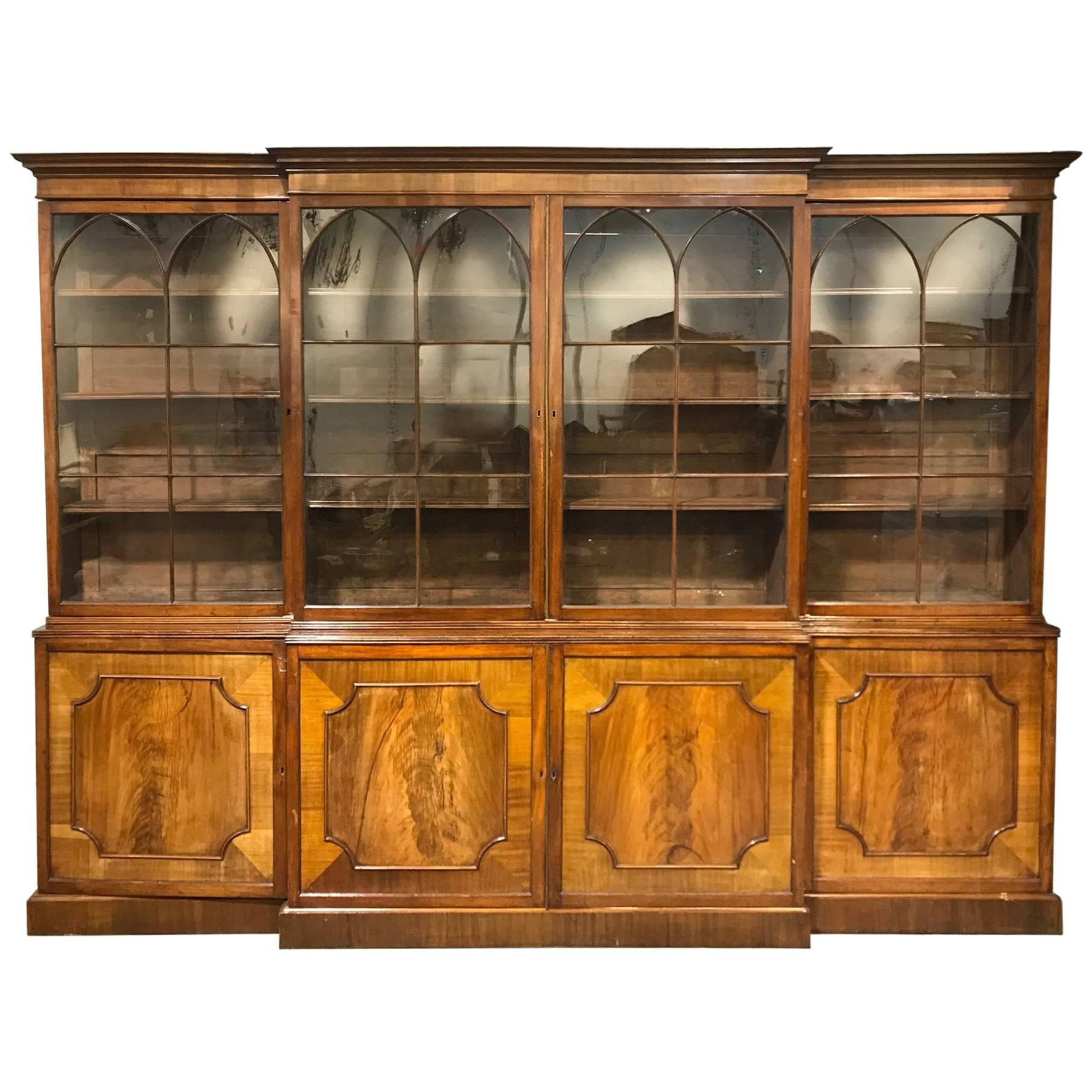 18th Century George I English Mahogany Breakfront Bookcase, circa 1740