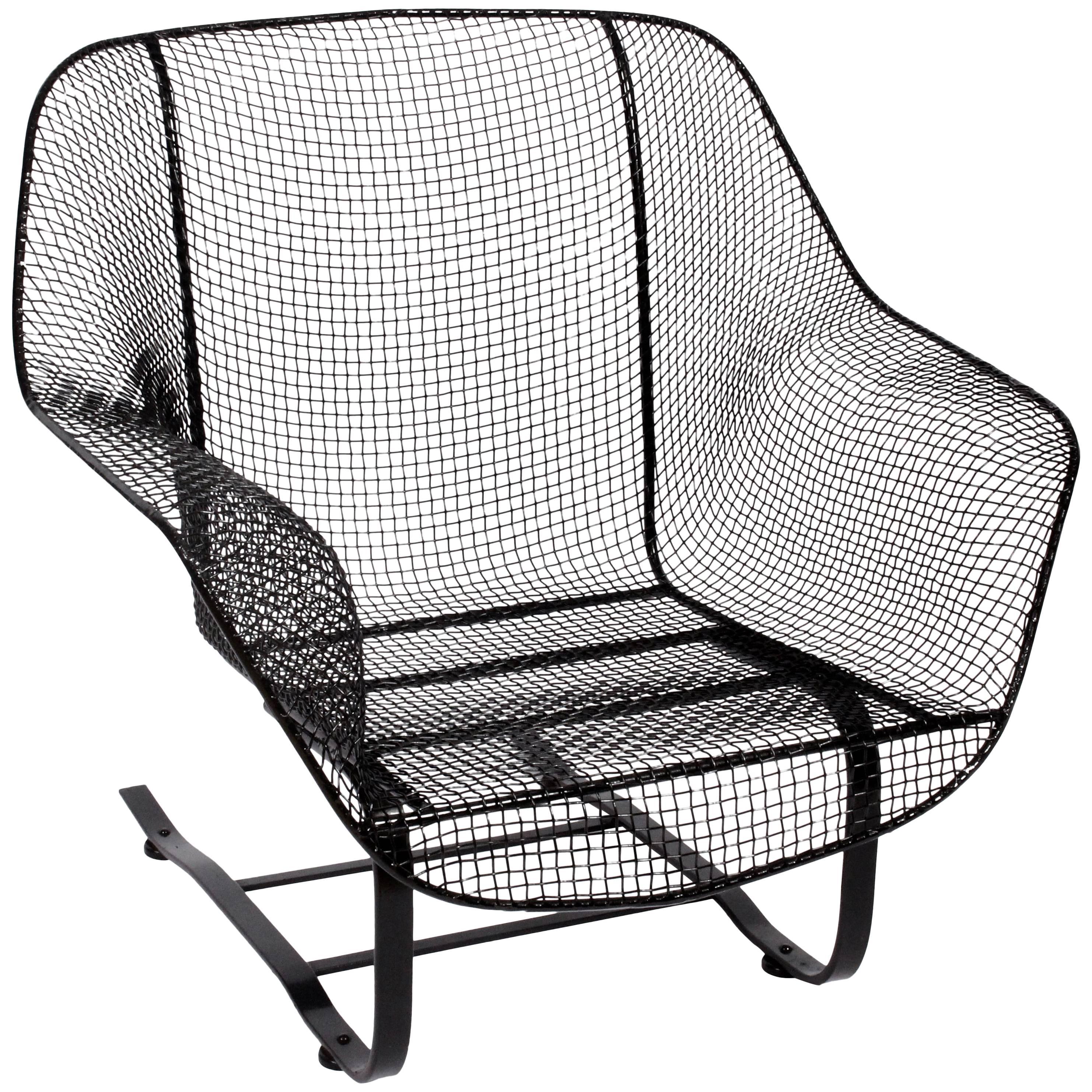 Russell Woodard Black "Sculptura" Spring Lounge Arm Chair, 1950s