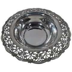 Antique Tiffany Edwardian Pierced Sterling Silver Bowl