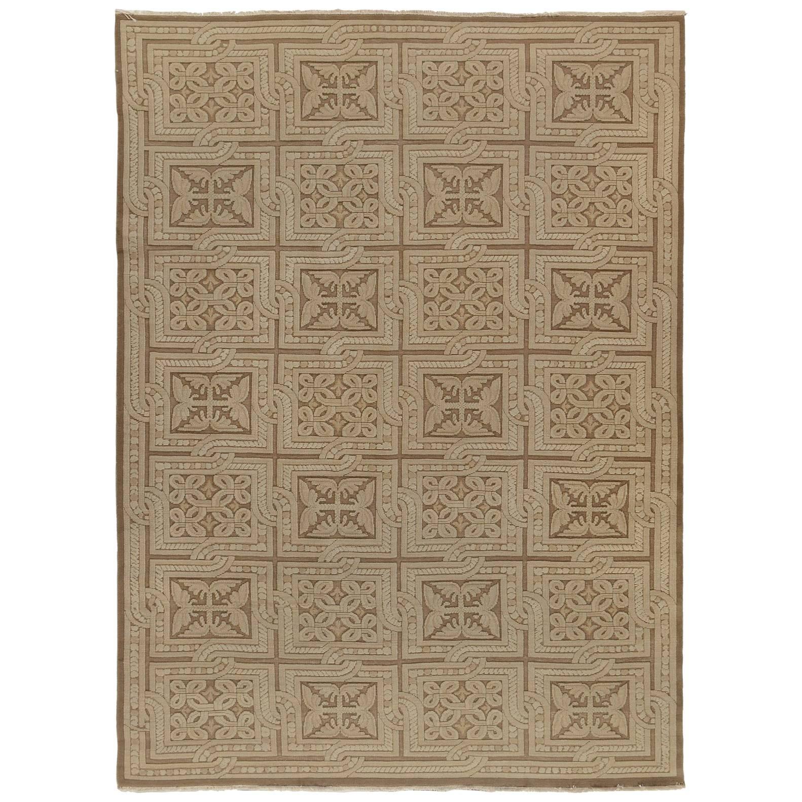 Geometric Floral European Rug For Sale