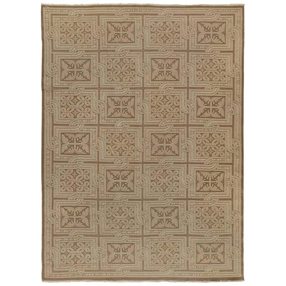 Geometric Floral European Rug For Sale at 1stDibs