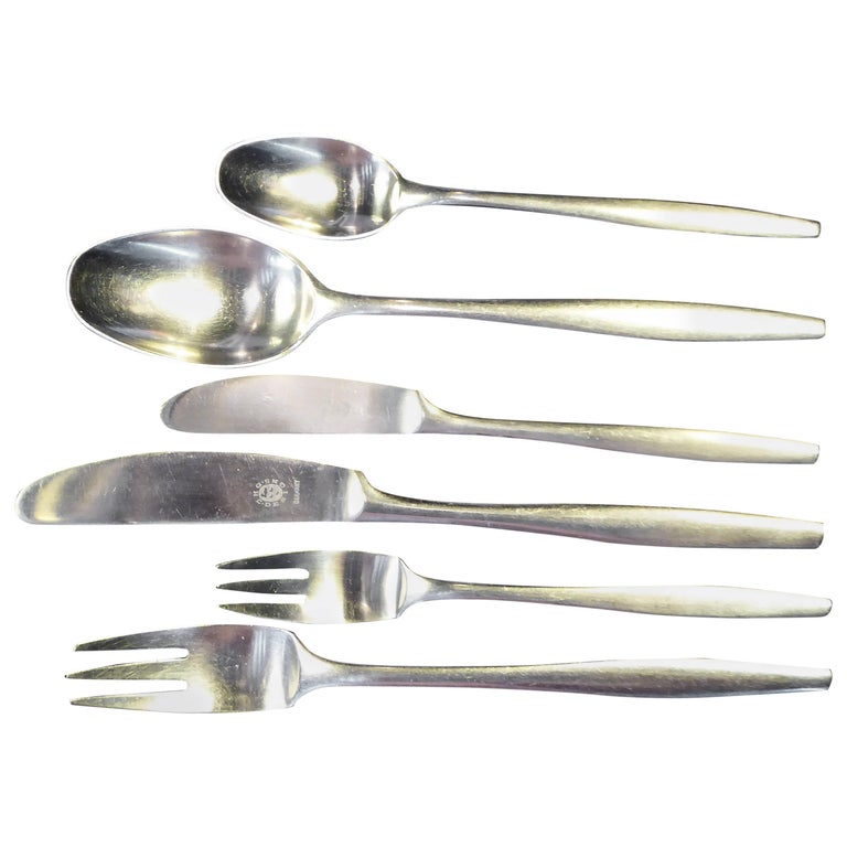 Early Jens Quistgaard Dansk Variation V Flatware For 12 Plus Extras 105 Early jens quistgaard dansk variation v flatware for 12 plus extras 105