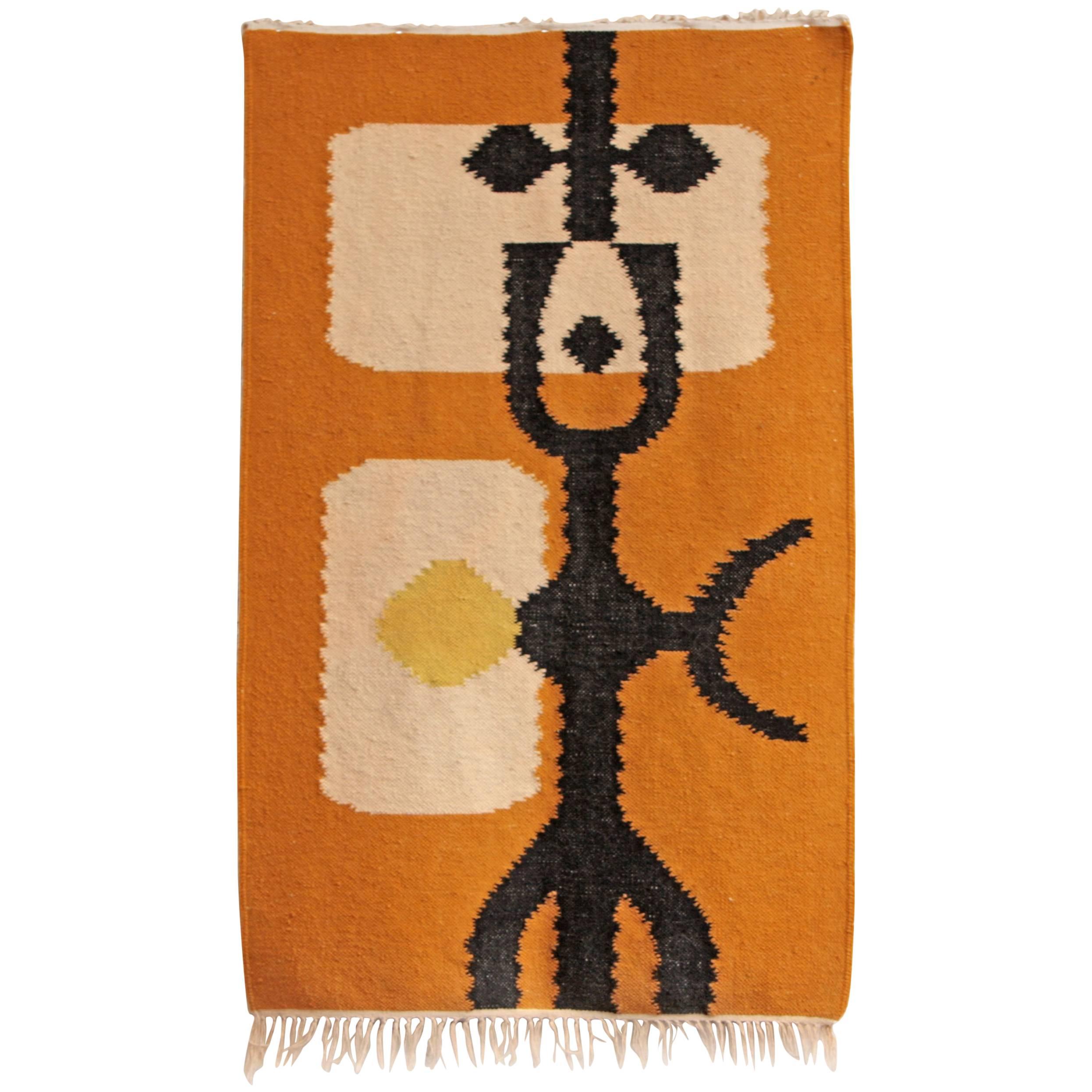 Midcentury Modernist Abstract Rug For Sale