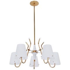 Italian Five-Glass Shade Chandelier