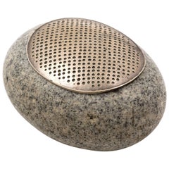 John Prip Sterling Silver and Granite River Stone Lidded Box