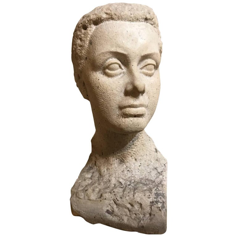 Woman Stone Bust For Sale at 1stDibs