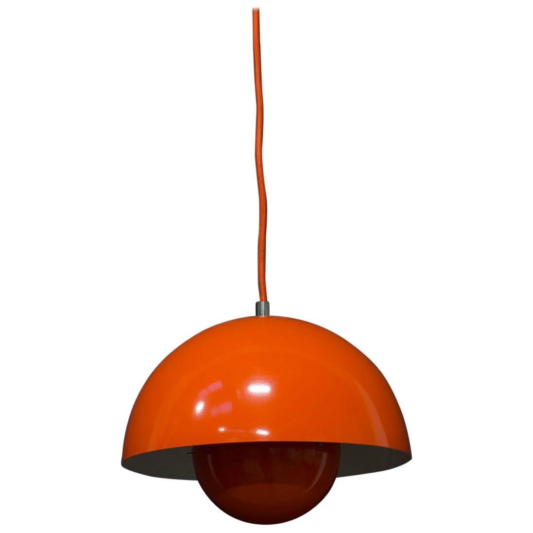 1969, Verner Panton for Louis Poulsen, Denmark, Orange Flowerpot Pendant Light