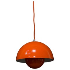 1969, Verner Panton for Louis Poulsen, Denmark, Orange Flowerpot Pendant Light
