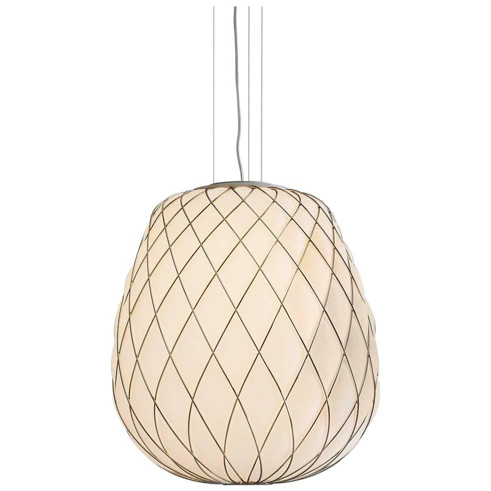Fontana Arte "Pinecone" Blown Glass Small Pendant Lamp Designed by Paola Navone For Sale