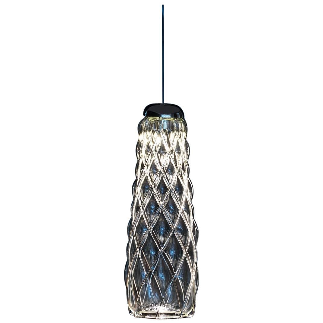 Fontana Arte "Pinecone" Blown Glass Pendant Lamp Designed by Paola Navone For Sale